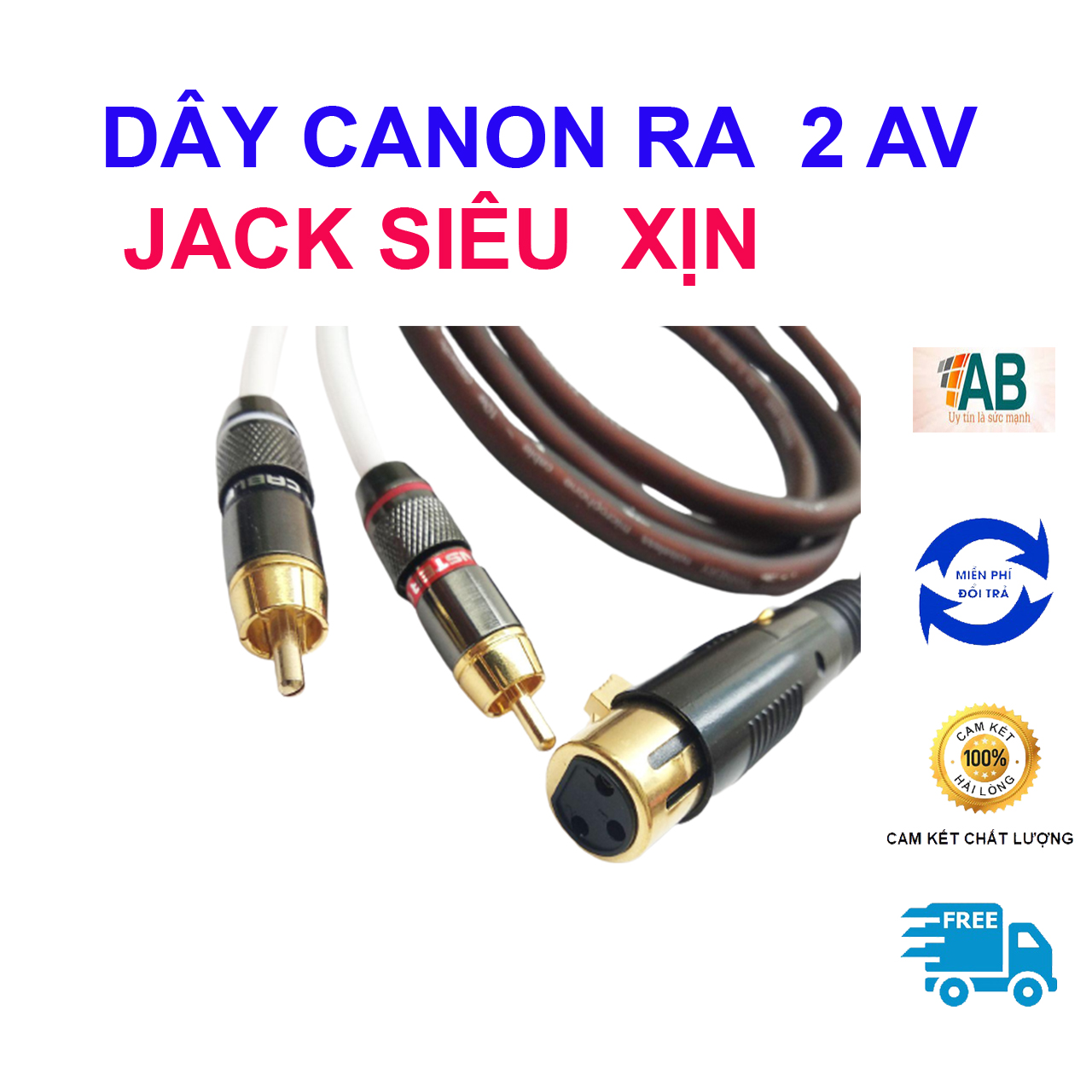 [HCM]Dây Canon ra 2 AV hoa sen cao cấp Jack Canon mạ vàng 24k Jack AV Monster độ bền đẹp gấp 4 lần
