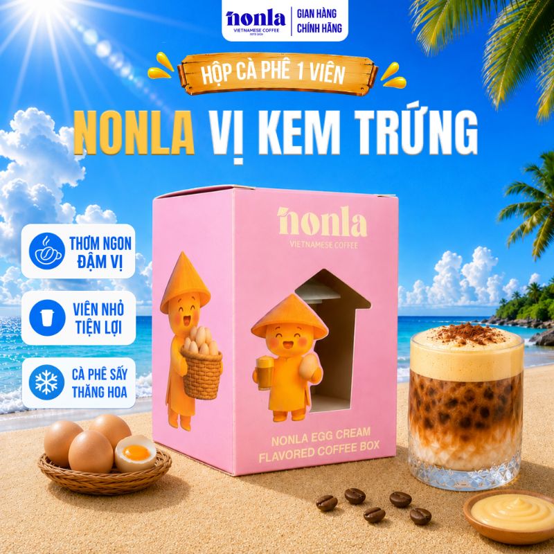 Hộp 1 Viên Cà Phê Sấy Thăng Hoa Vị Trứng NONLA COFFEE