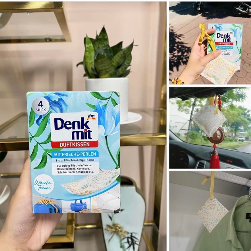 Túi thơm Denkmit, túi thơm treo tủ quần áo của Đức hộp 4 túi Tomlige