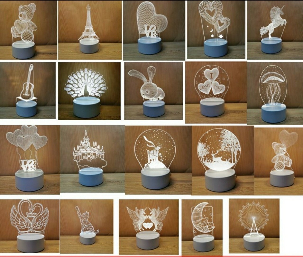 Đèn ngủ 3D LED nhiều màu, nhiều hình cực đẹp