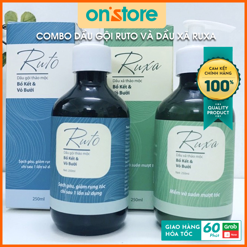 Combo dầu gội xả bồ kết thảo mộc tinh chất vỏ bưởi và bồ kết sạch gàu chống rụng tóc - 500ml
