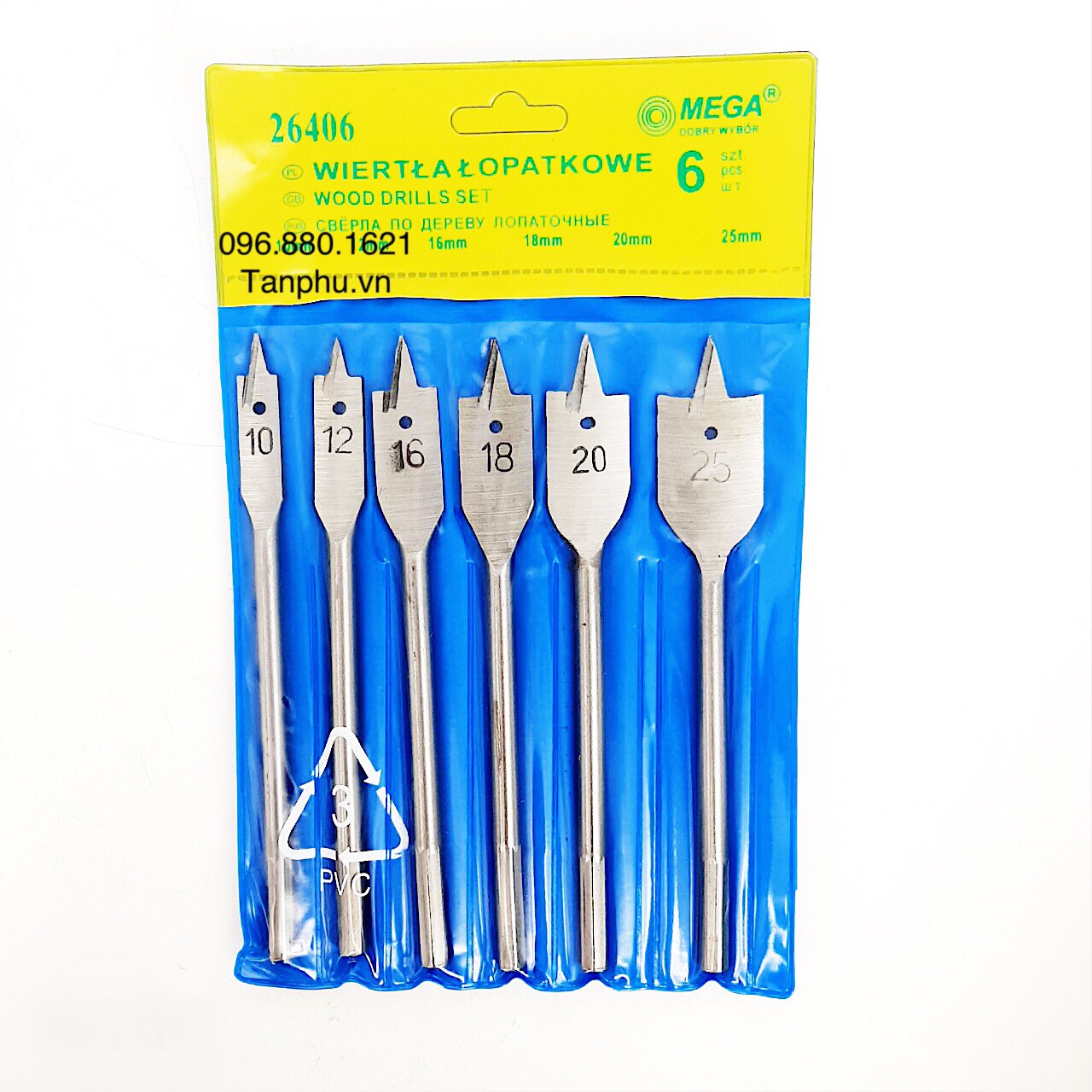 Bộ 6 mũi khoan khoét gỗ đuôi cá