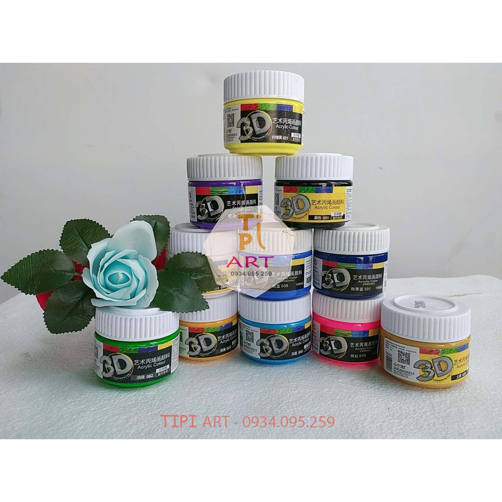 Màu acrylic 3D - 5D 100ml- Màu vẽ tranh được trên tất cả các chất liệu