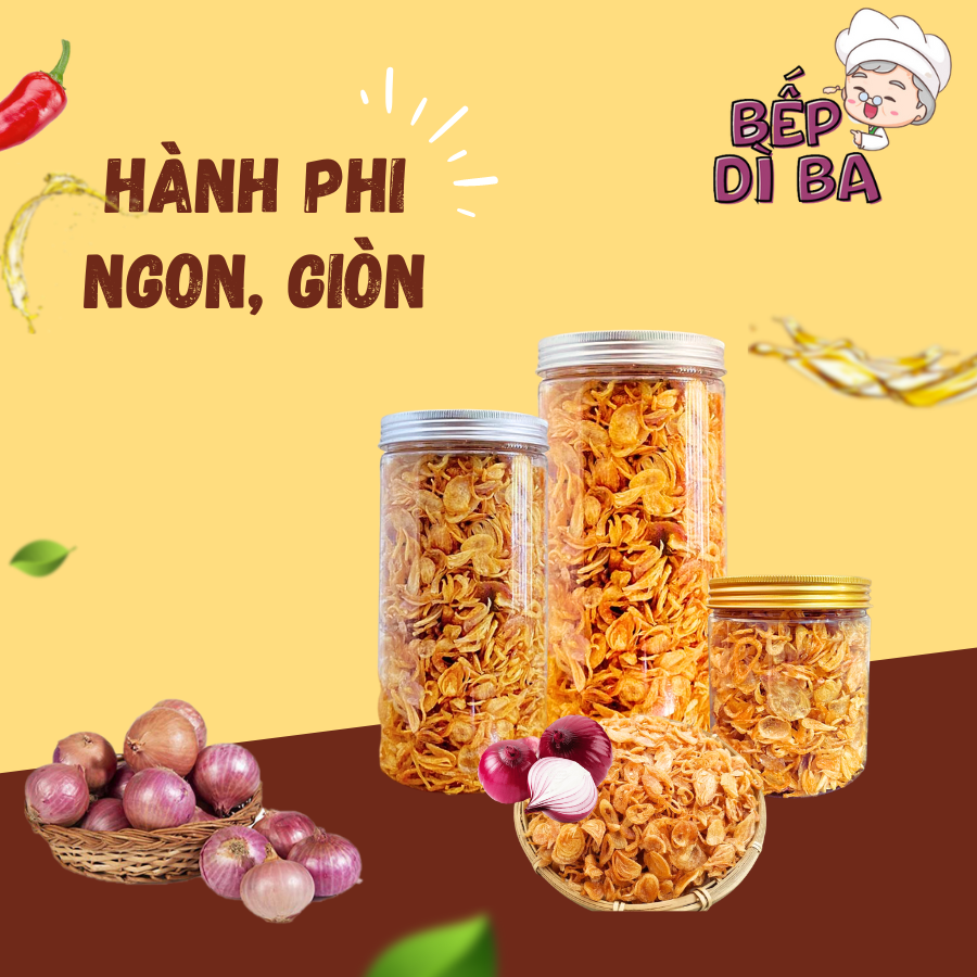 HÀNH PHI NHÀ LÀM NGUYÊN CHẤT 100% - Giòn, Ngon, Thơm  - BẾP DÌ BA