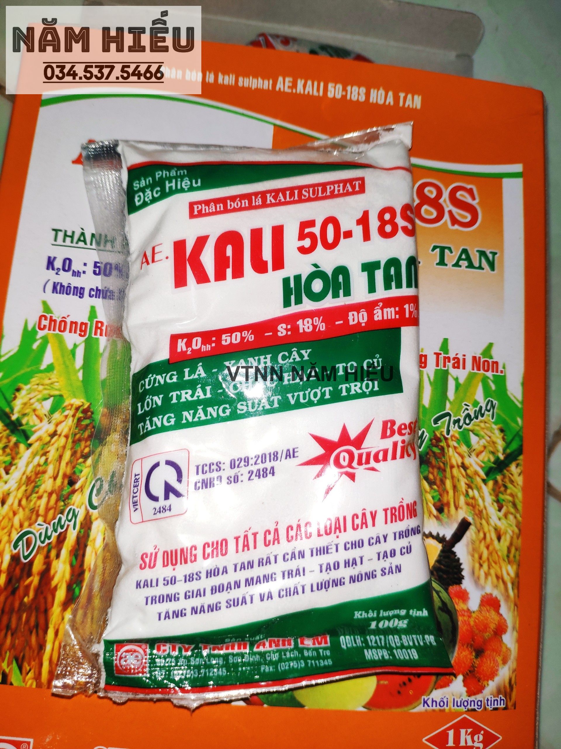 1 Gói - Phân bón lá KALI trắng hòa tan AE gói 100g