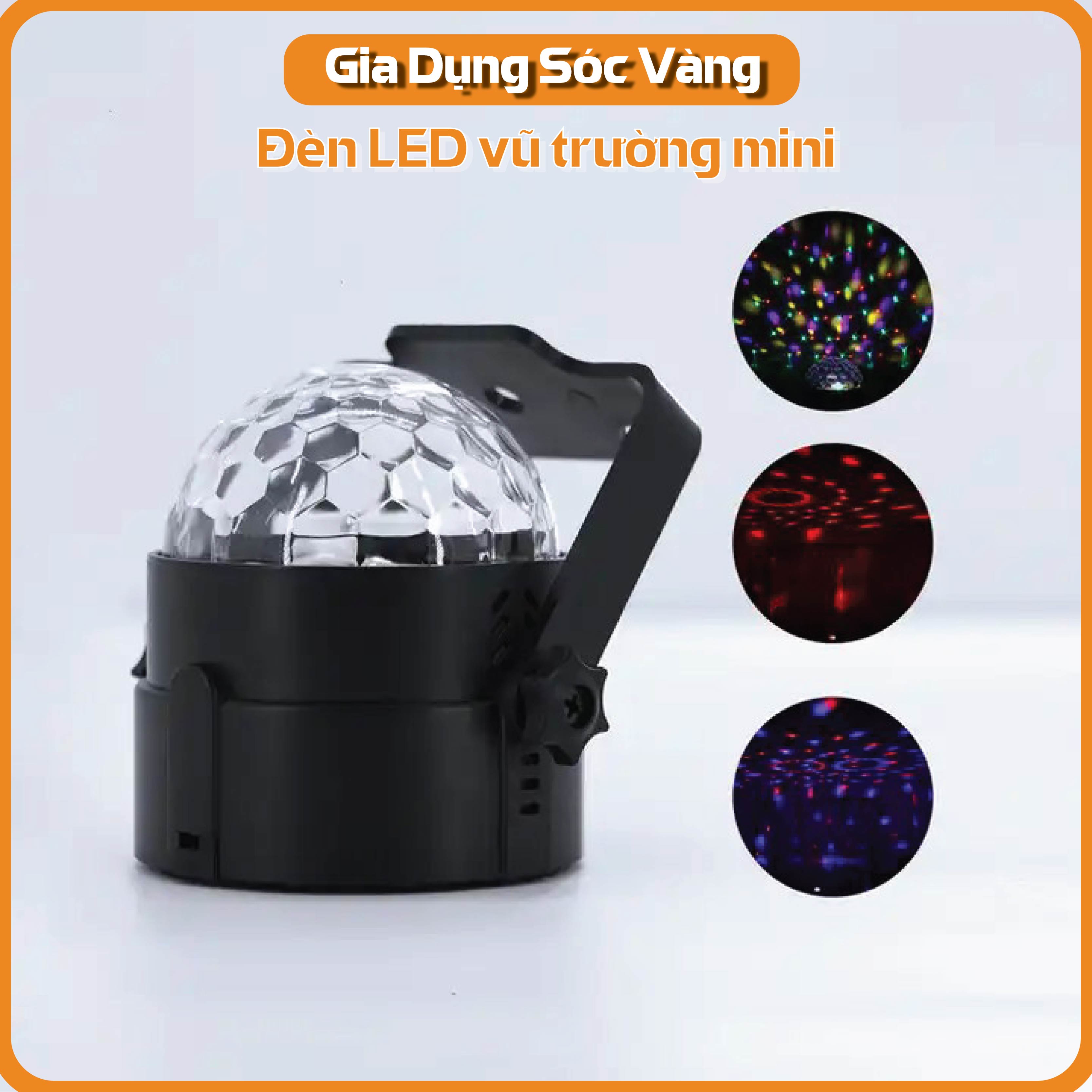 Đèn LED 7 màu vũ trường cảm ứng nhạc sân khấu chớp theo nhạc Led karaoke đèn Led vũ trường cảm biến âm thanh Gia dụng Sóc Vàng