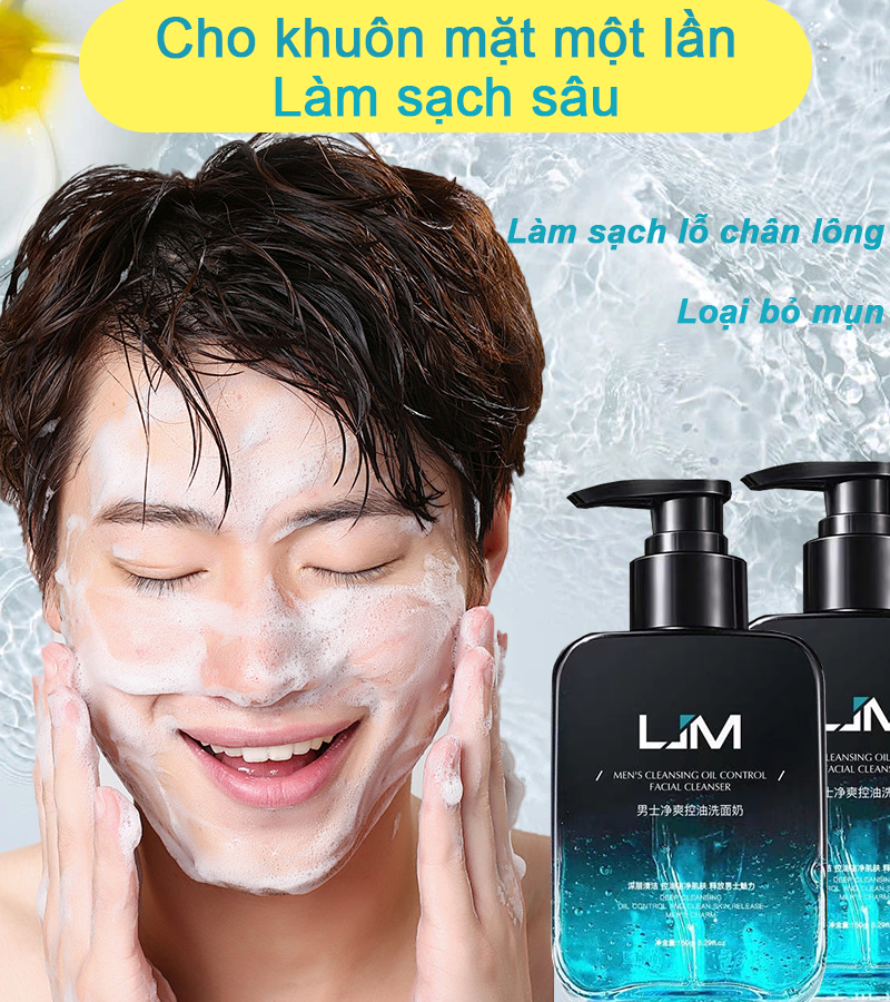 Sữa rửa mặt Nam trắng da sạch mụn kiểm soát dầu và làm sạch sâu Sửa rửa mặt trắng da cho da sáng bóng săn chắc男士洗面奶150g