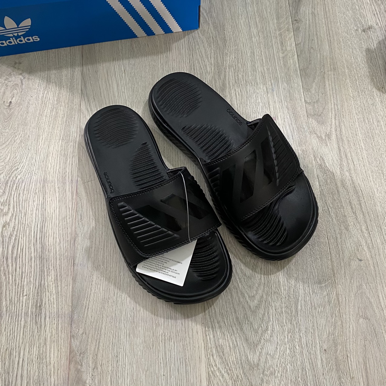 Dép Quai Ngang Adidas Alphabounce Full Box - Màu Đen
