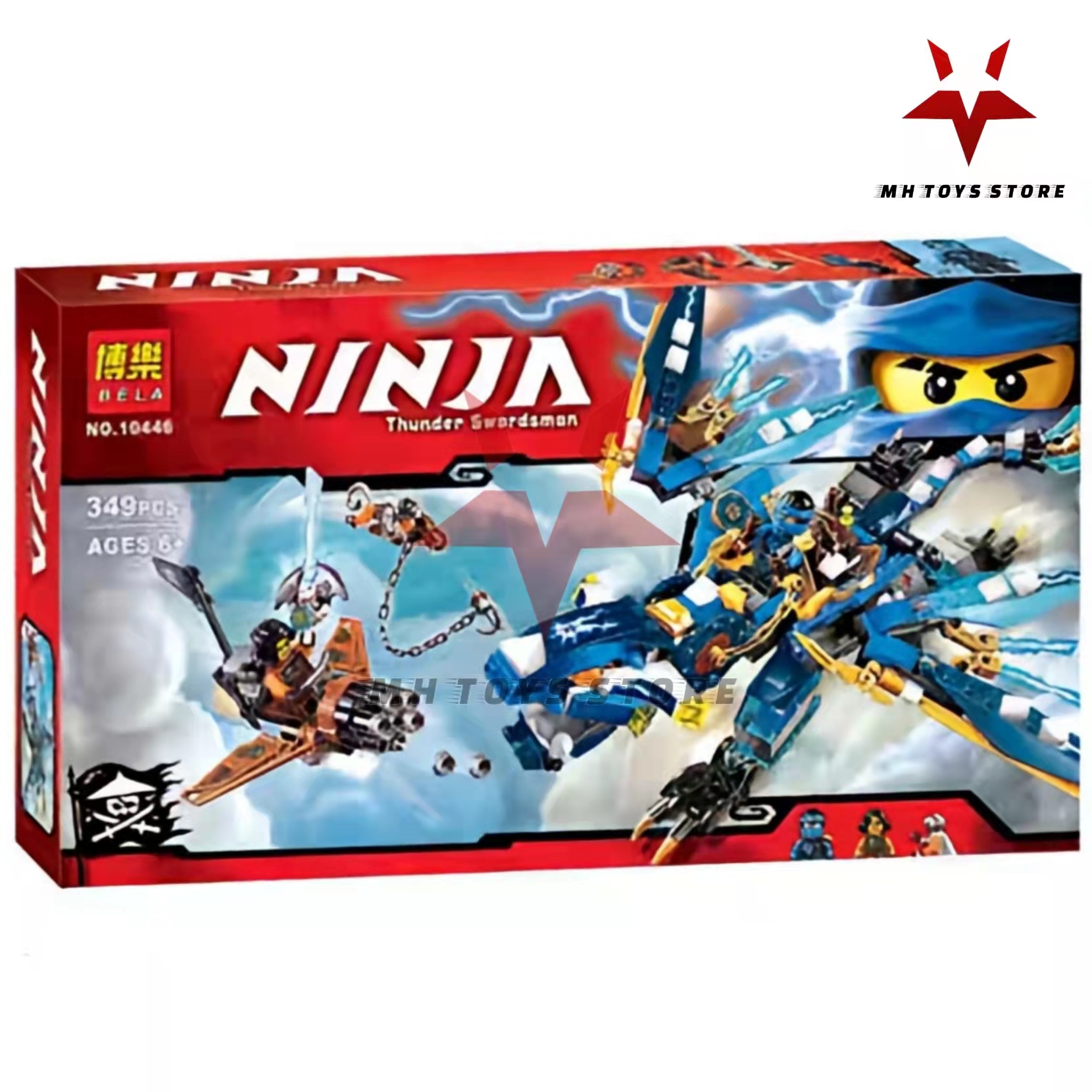 Đồ chơi xếp hình lắp ráp bela ninja 10446 - 349 chi tiết - bộ sưu tập ninja rồng xanh đại chiến