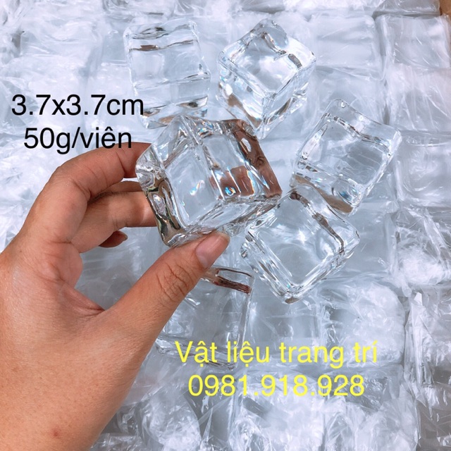 Viên đá nhựa giả 3.7cm phụ kiện trang trí chụp ảnh