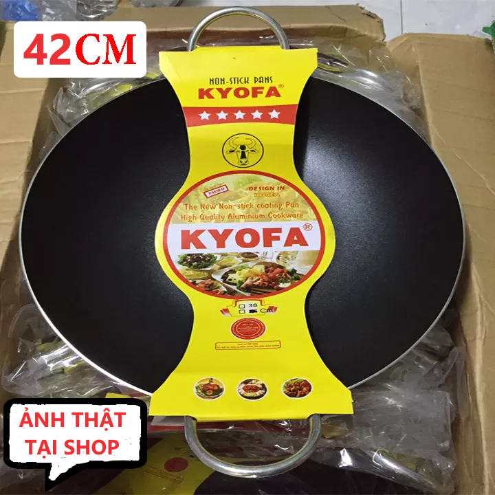 [HÌNH ẢNH THÂT-CHẢO SIZE BỰ] Chảo chống dính sâu lòng 2 quai 42 cm. Chảo lớn 42 cm chống dính cao cấp hàng công ty