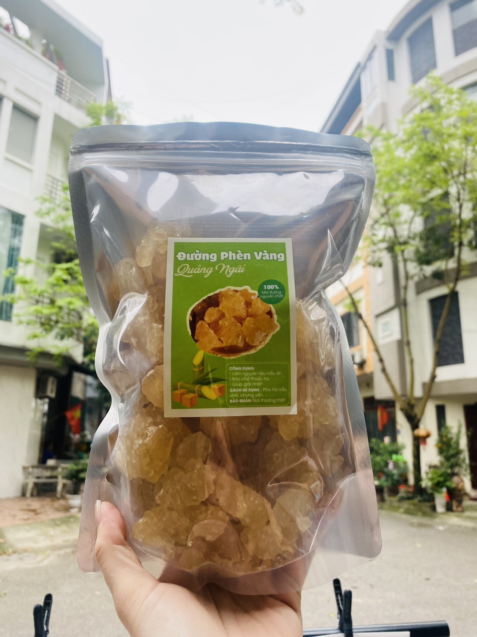 Đường phèn vàng không tẩy Quảng Ngãi 1kg