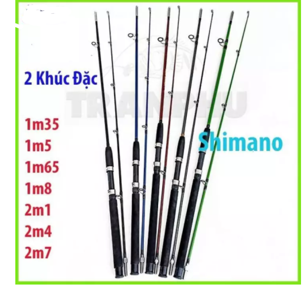 Cần câu 2 khúc shimano đặc ruột chuyên câu lăng xê và câu lure đủ mọi size 1m35 1m5...2m7
