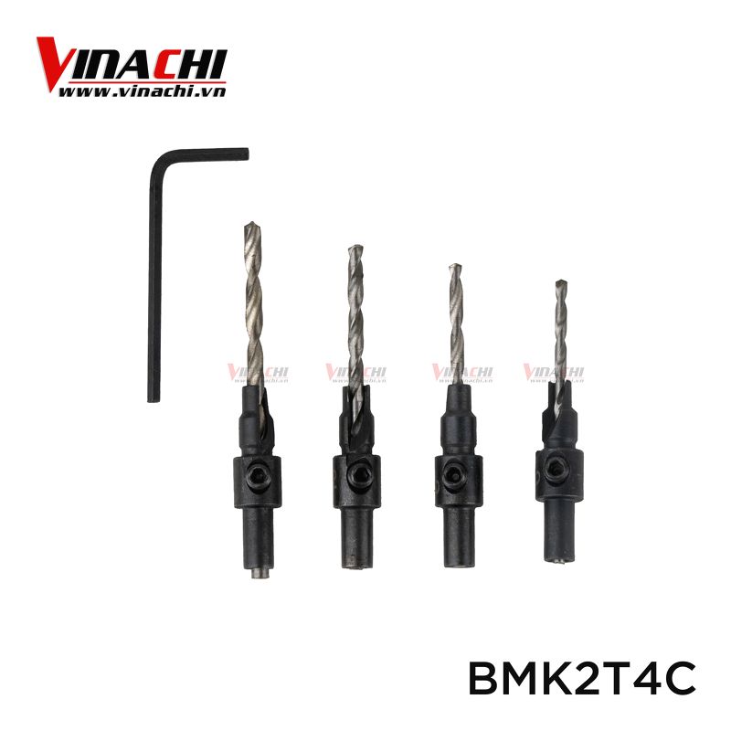 Bộ 4 Mũi Khoan 2 Tầng 6-8-10-12mm - Mũi Khoan Âm Gỗ 2 Tầng Vinachi Chuyên Dụng Để Khoan Bắt Vít Gỗ Tạo Bề Mặt Phẳng Có Tính Thẩm Mỹ Cao