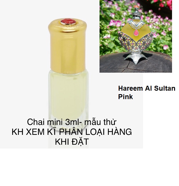 Nước hoa nữ, Tinh dầu nước hoa Dubai, nước hoa Dubai nội địa Authentic Hareem Al Sultan(PINK) mini 3ml