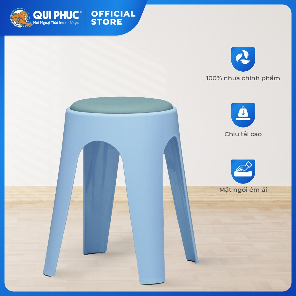 Miso Qui Phuc High Plastic Chair, Modern Dining Room Chair, Soft Seat Surface, Good Load-Bearing Capacity