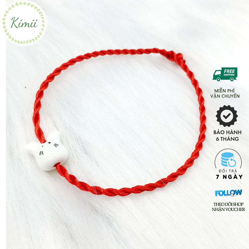 Vòng tay dây tim đỏ may mắn V83, Vòng tay phong thủy, Vòng tay handmade