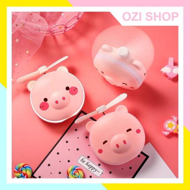 Quạt hình heo kèm gương