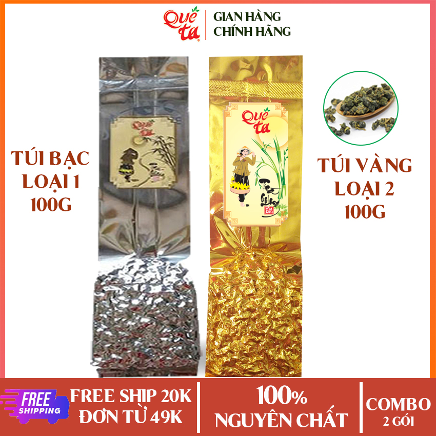 [2 gói x 100g] Trà ô long/ oolong/ olong nguyên chất Quê Ta, 1 gói loại 1, 1 gói loại 2, trà ngon, vị tự nhiên, giúp tăng cường miễn dịch, giảm cân an toàn