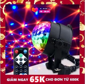 Đèn Led xoay cảm ứng theo nhạc (Có Remote). Đèn LED vũ trường cảm ứng nhạc dùng trang trí trong quán karaoke, bar, sân khấu, các buổi tiệc...