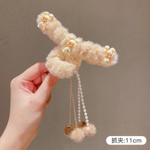 Kẹp tóc càng cua phủ vải lông phong cách Hàn Quốc thời trang dành cho nữ