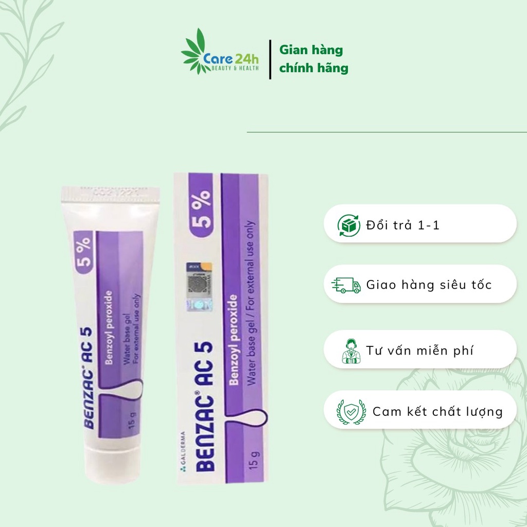 Kem giảm mụn BENZAC AC 5 làm giảm mụn ẩn, mụn bọc, mụn đầu đen, mờ thâm sẹo