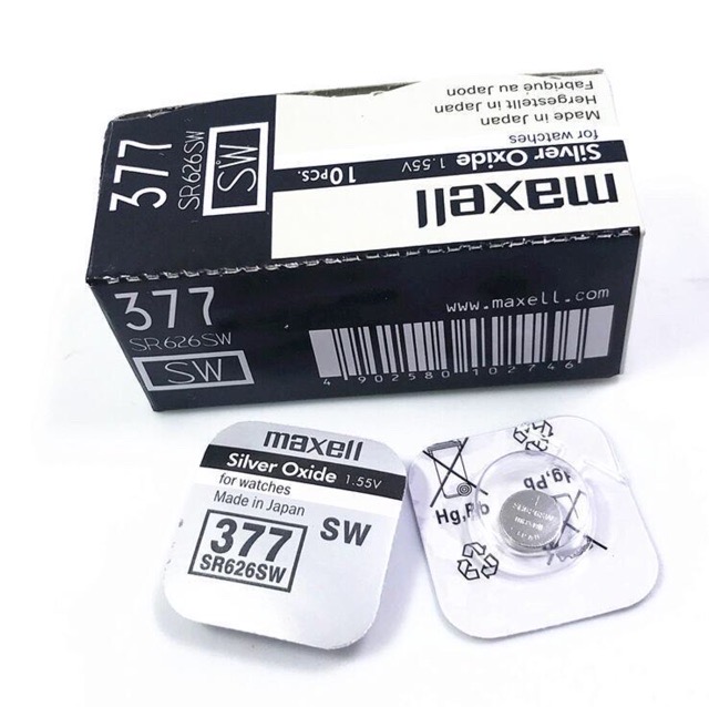 Pin đồng hồ đeo tay 1.55V Maxell SR626SW-377 Chính Hãng