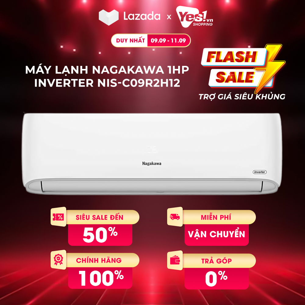 Máy Lạnh Nagakawa 1hp inverter NISC09R2H12 model 2022 Bảo hành