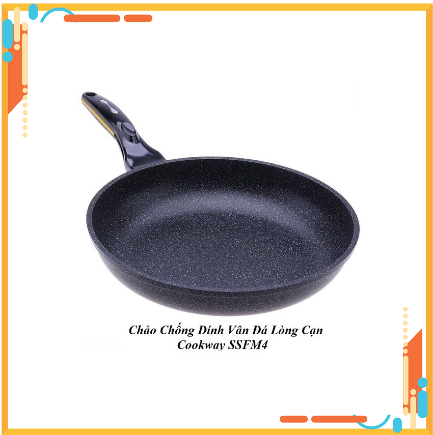 Chảo nhôm chống dính vân đá lòng cạn cookway ssfm4 size 28cm
