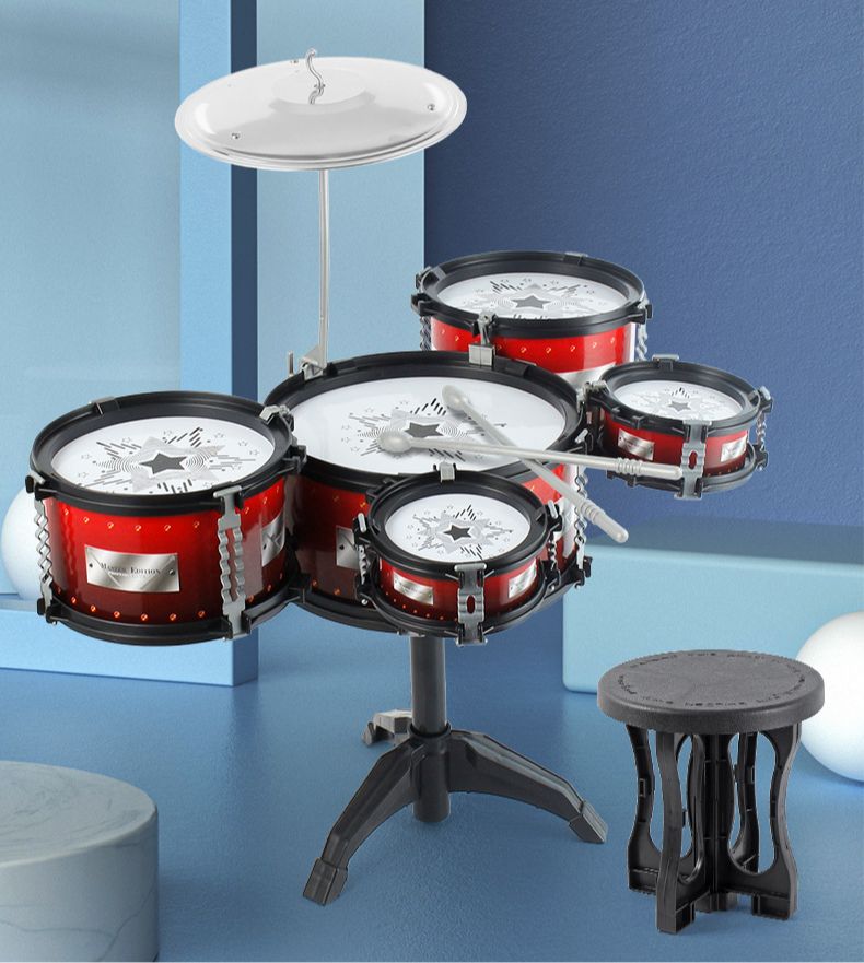Bộ Trống Jazz Drum 5 Trống Có Ghế Cho Bé Yêu