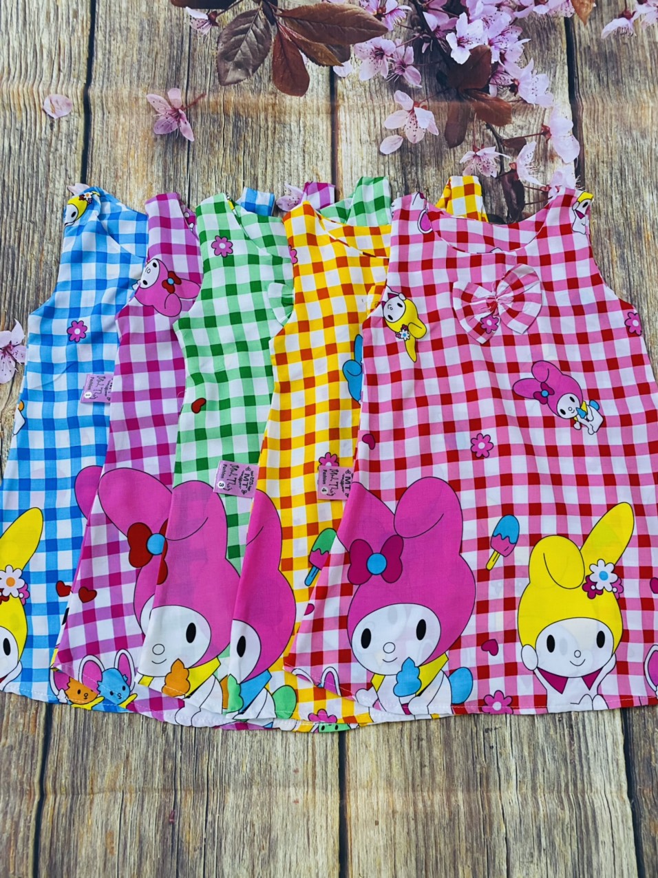 [hcm](giá sỉ) set 4 đầm tole bé (8-16kg) ( 4 đầm 4 màu 4 họa tiết khác nhau)