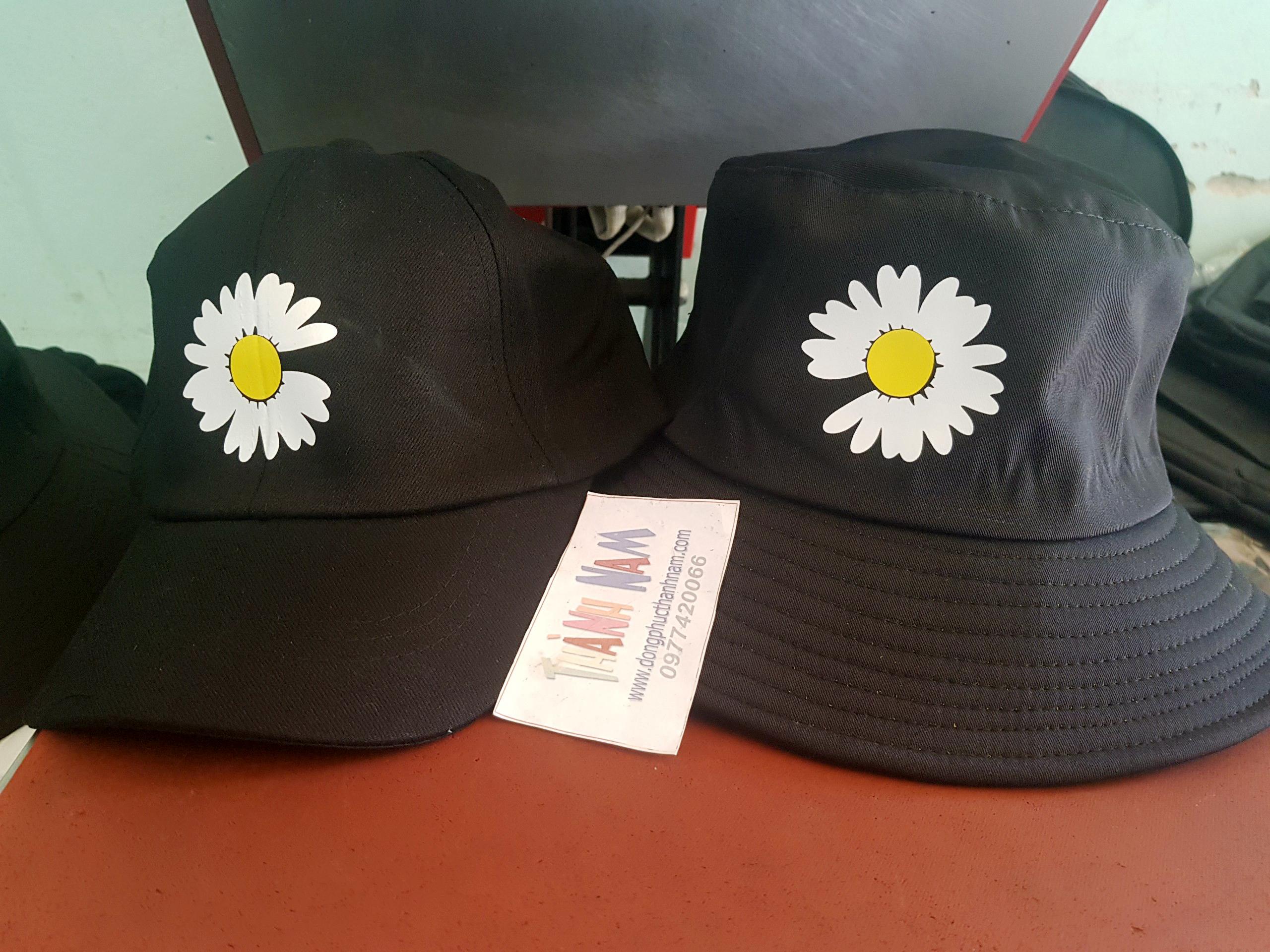 combo 2 nón hoa cúc GD BIGBANG peaceminusone, nón ket và nón bucket, lưỡi trai, và mũ rộng vành