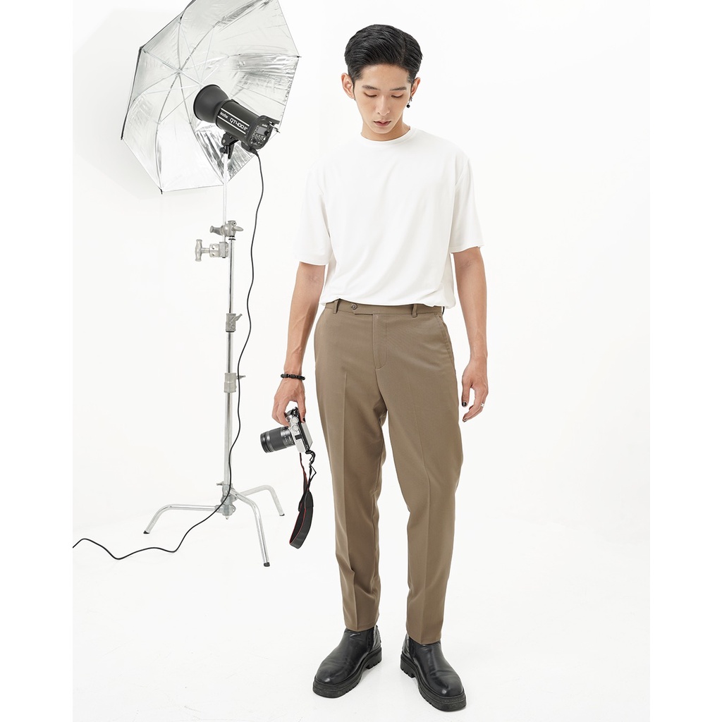 SP Bảo Hành 1 Đổi 1 Quần âu nam form slim màu trà Cocozzi Life trousers
