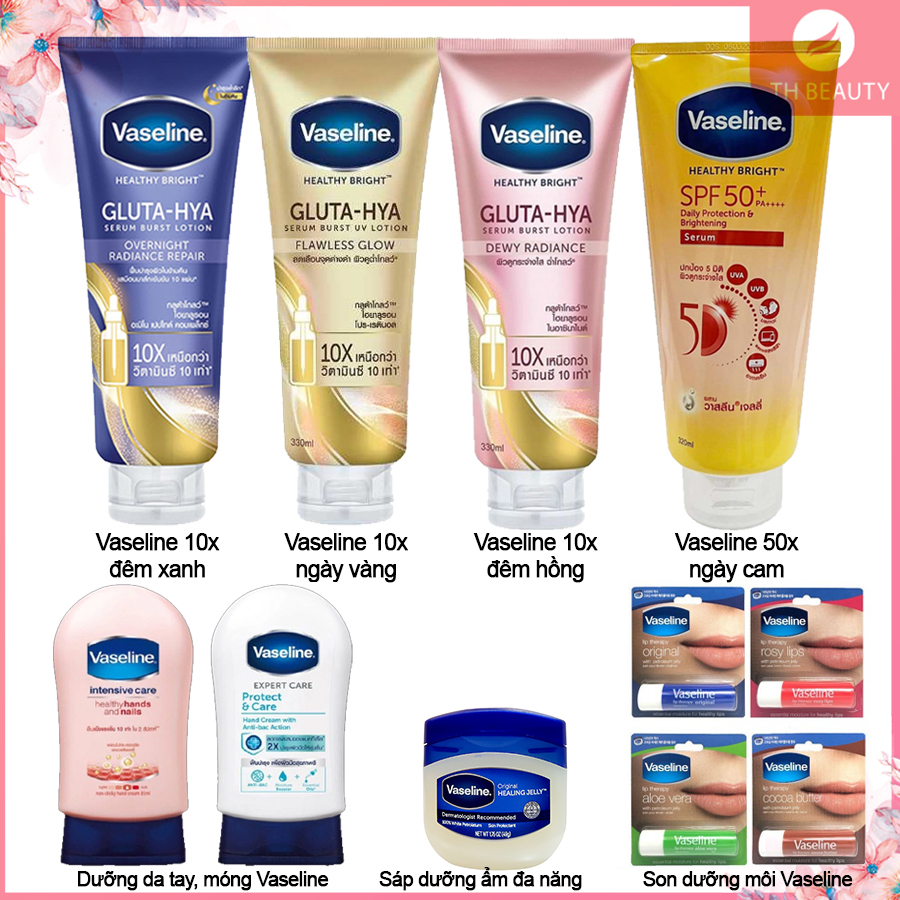 [Chính hãng] Bộ Sản Phẩm Vaseline dưỡng da, Kem Dưỡng Da Tay, Sữa Dưỡng Thể 10X, 50X, Son dưỡng, Sáp