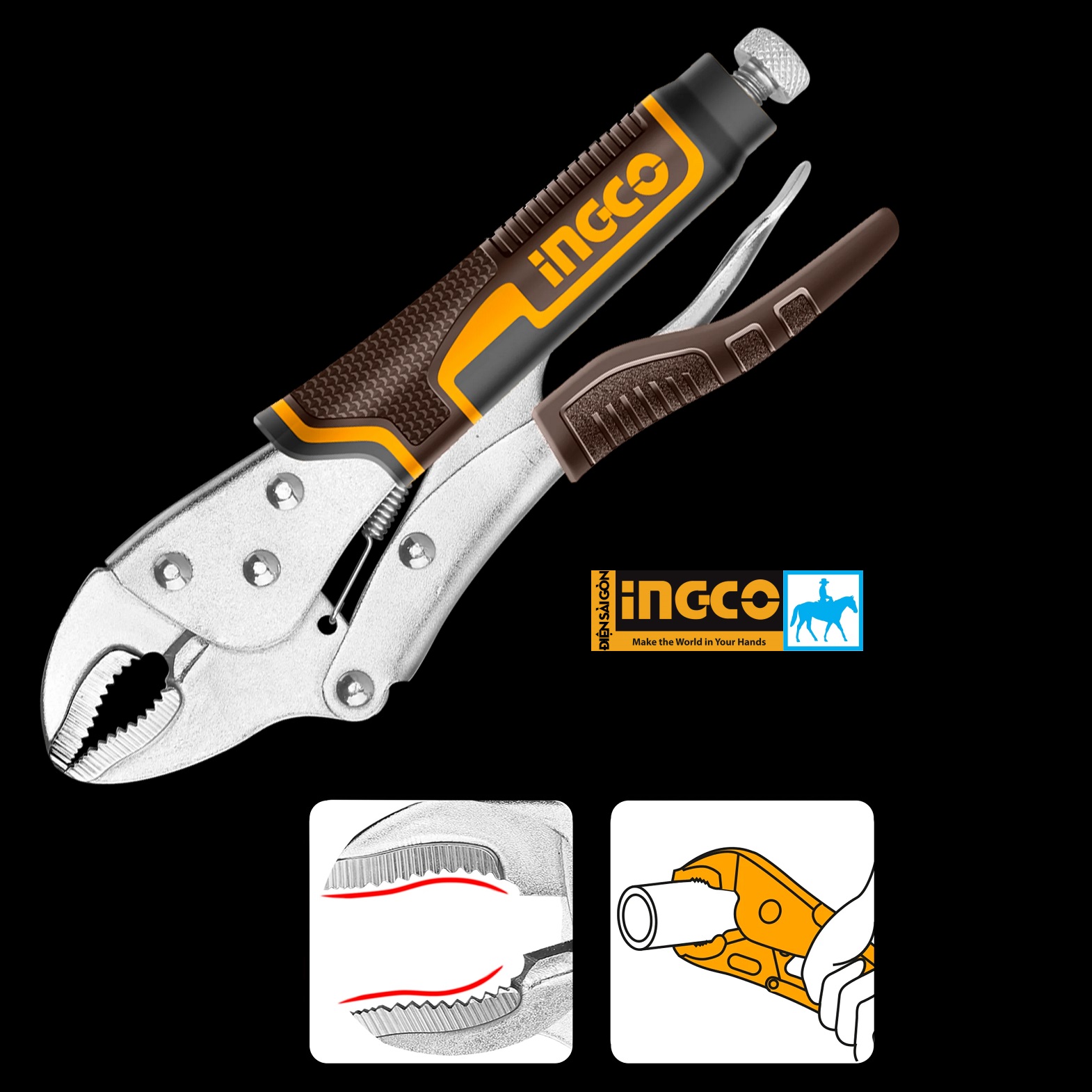 Kìm bấm khóa chết 10inch ingco hcjlw0210 tht191003