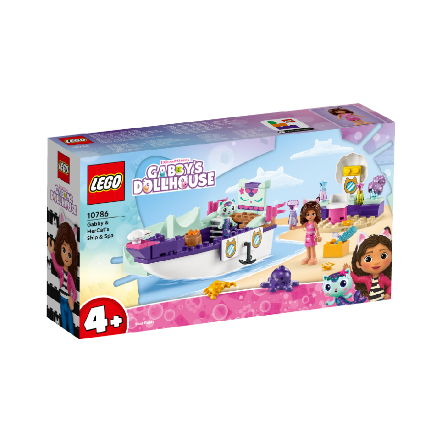 Đồ chơi lắp ráp gabby & mercat's ship & spa lego gabby dollhouse 10786