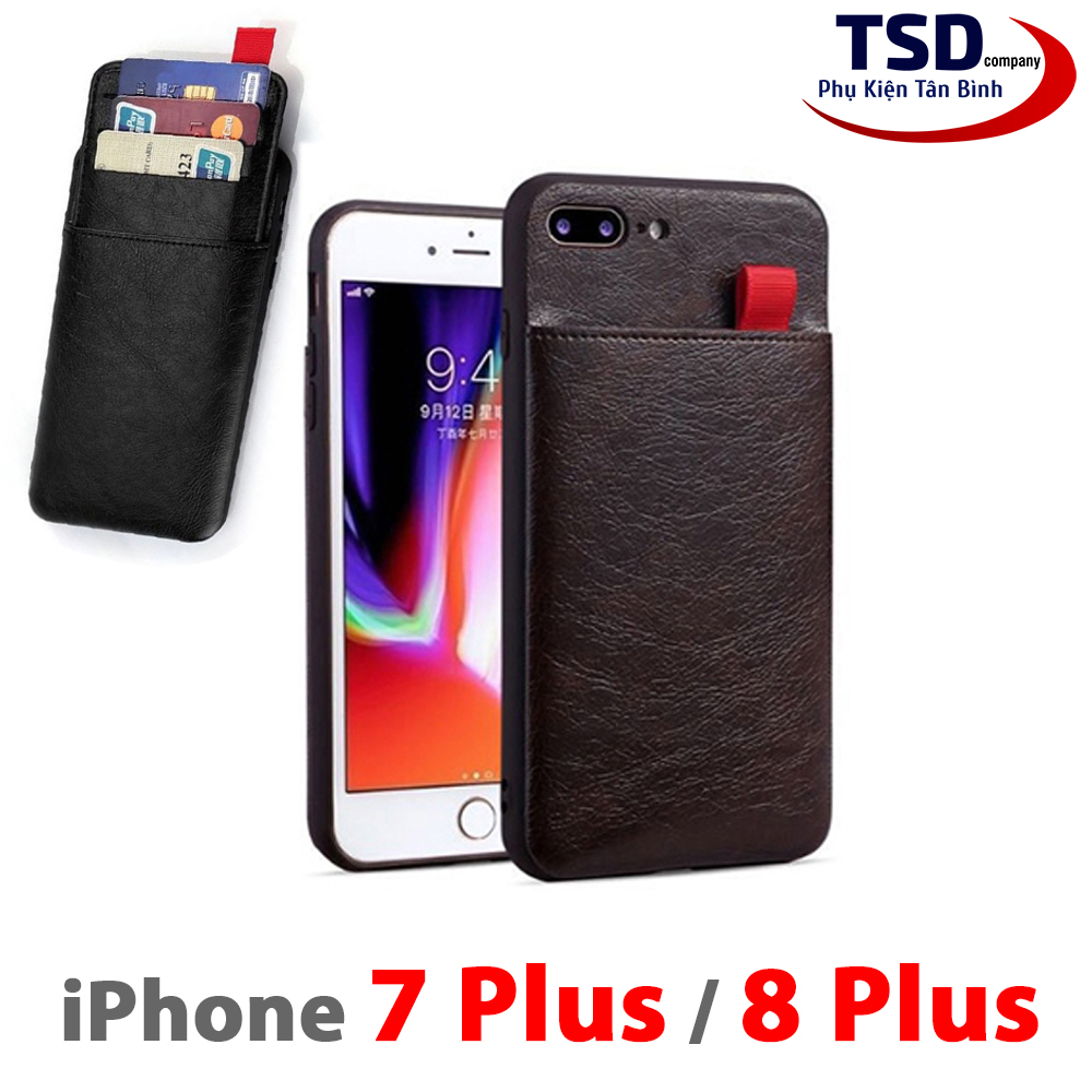 Ốp lưng iphone 7 plus, 8 plus có khe đựng card visit đa năng