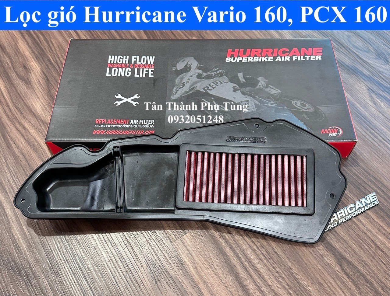 Lọc gió Hurricane Vario 160, PCX 160, ADV 160 chính hãng Thailand