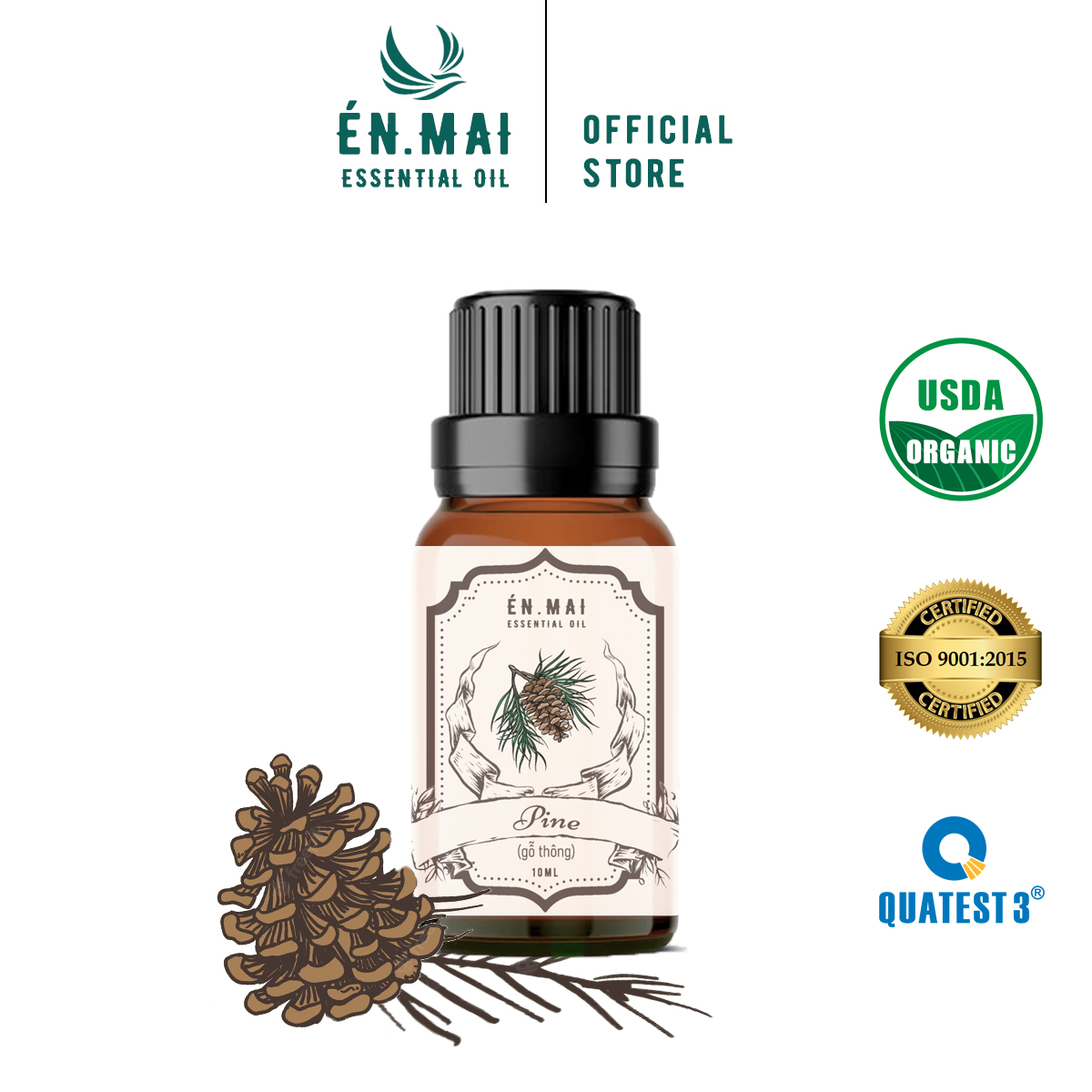 Tinh dầu Gỗ Thông nguyên chất ÉN.MAI nhập khẩu có kiểm định 10ml