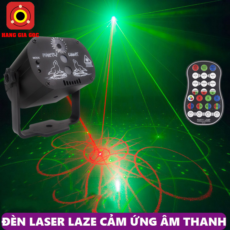 Đèn chiếu laser Party Light phòng bay cảm ứng nhạc - Đèn led sân khấu vũ trường karaoke hàng nhập cao cấp
