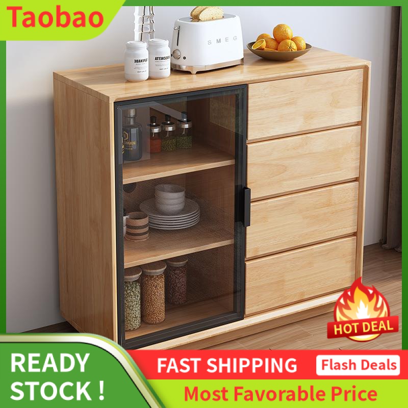 LZD  Tủ Ăn, Tủ Bếp, Tủ Đựng Đồ, Tủ Đựng Đồ, Tủ Đựng Đồ Ăn Gia Dụng, Tủ Đựng Trà Phòng Khách Màu Gỗ Nguyên Khối, Tủ Bát