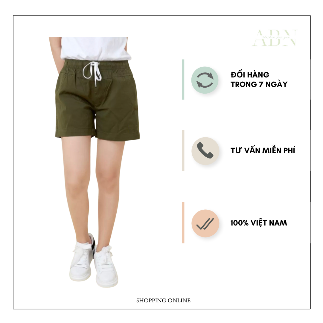 [ HCM ]QUẦN SHORT ĐÙI KAKI NỮ BASIC TRƠN NHIỀU MÀU FULLSIZE THỜI TRANG THOÁNG MÁT