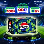 [SALE 15.6] Thùng 24 Chai Nước Ngọt Giải Khát Có Gaz Pepsi Vị Chanh Không Calo, Không Đường (390ml /chai)