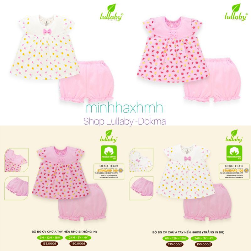 Bộ cộc tay bé gái Lullaby mẫu 2020 siêu xinh
