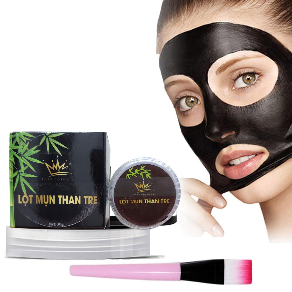 Gel Mặt nạ lột mụn Than tre pháp sạch mụn đầu đen mụn cám, mụn liti...tặng cọ quét mặt nạ 30ml
