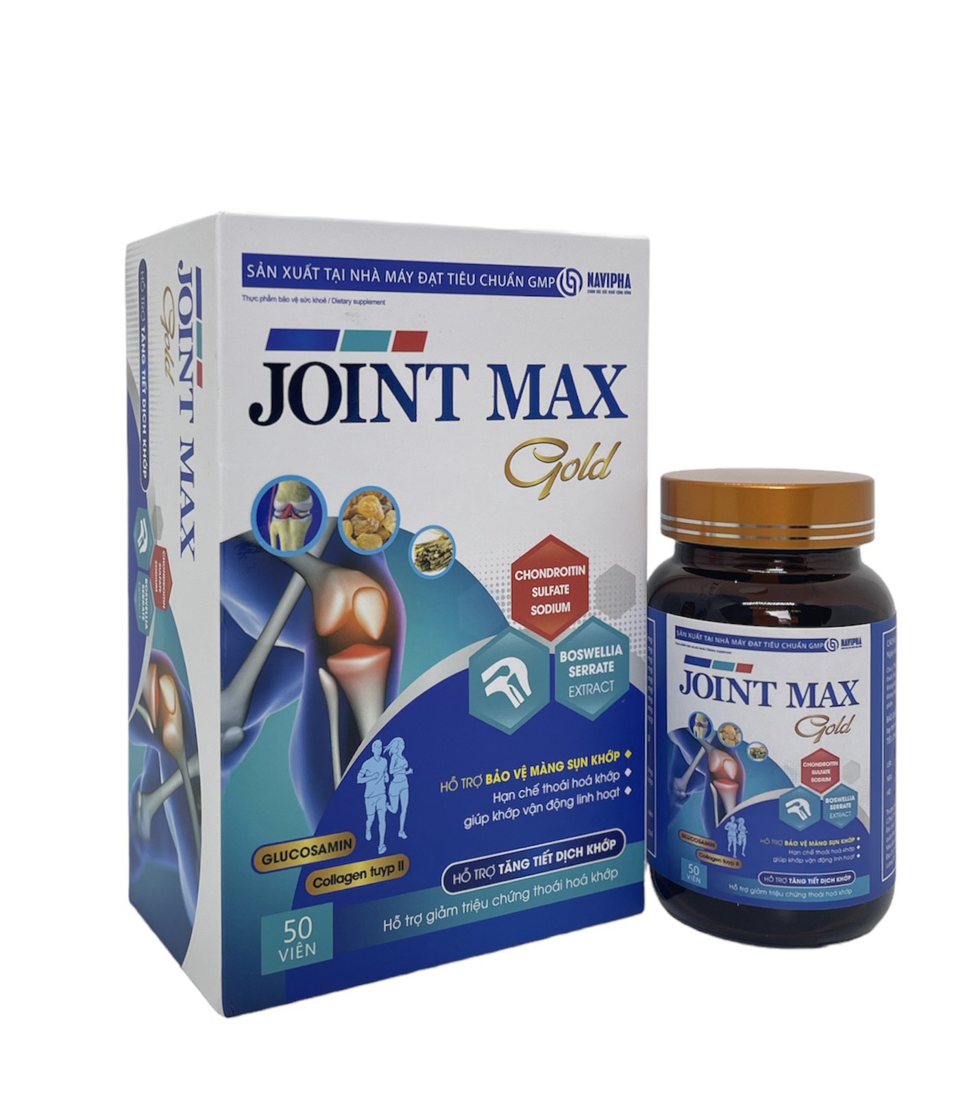 TPBVSK Joint Max Gold - tăng tiết dịch khớp, giảm khô cứng khớp, giúp khớp vận động linh hoạt (lọ 50 viên nang cứng)