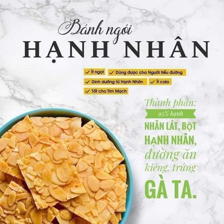 Bánh ngói hạnh nhân chuẩn ăn kiêng keto/das/lowcarb/eatclean, người tiểu đường . 140k/0,2 kg