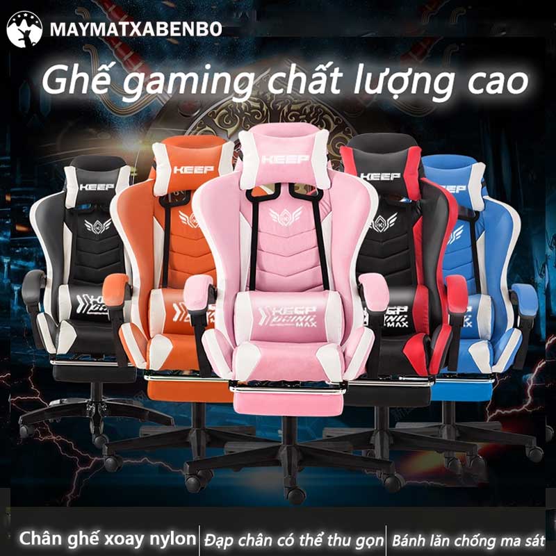 Ghế chơi Game, ghế Livestream xoay 360 độ, ngả lưng theo ý thích, có gác chân tiện lợi,Ghế tựa lưng dày và rộng,Cảm giác ngồi thoải mái