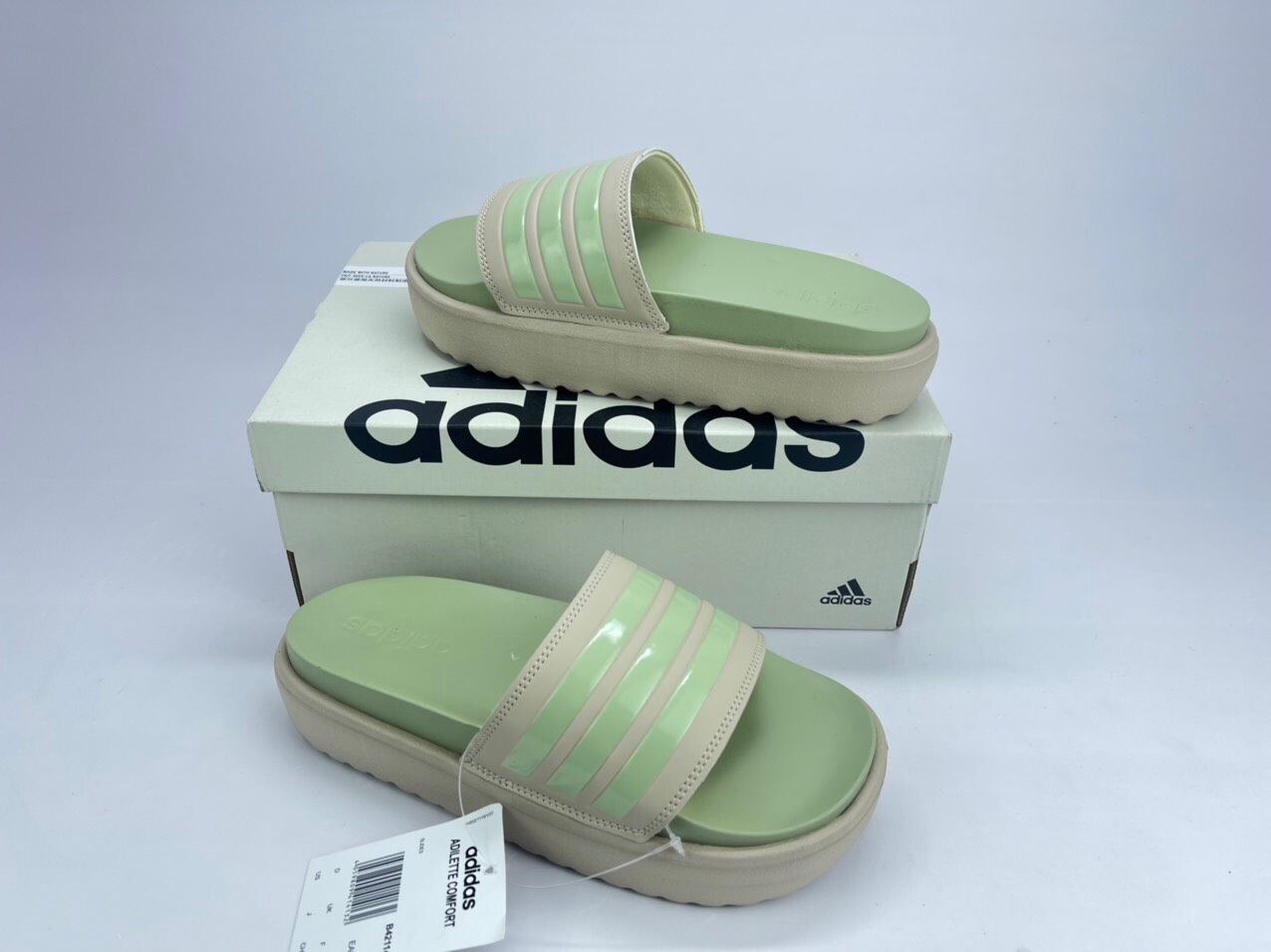 Dép ADILETTE Platform Xám Bạc (Đế 5p) Dép quai ngang nam nữ Đế API Mặt PLUS chuẩn+ Dép đúc DAS