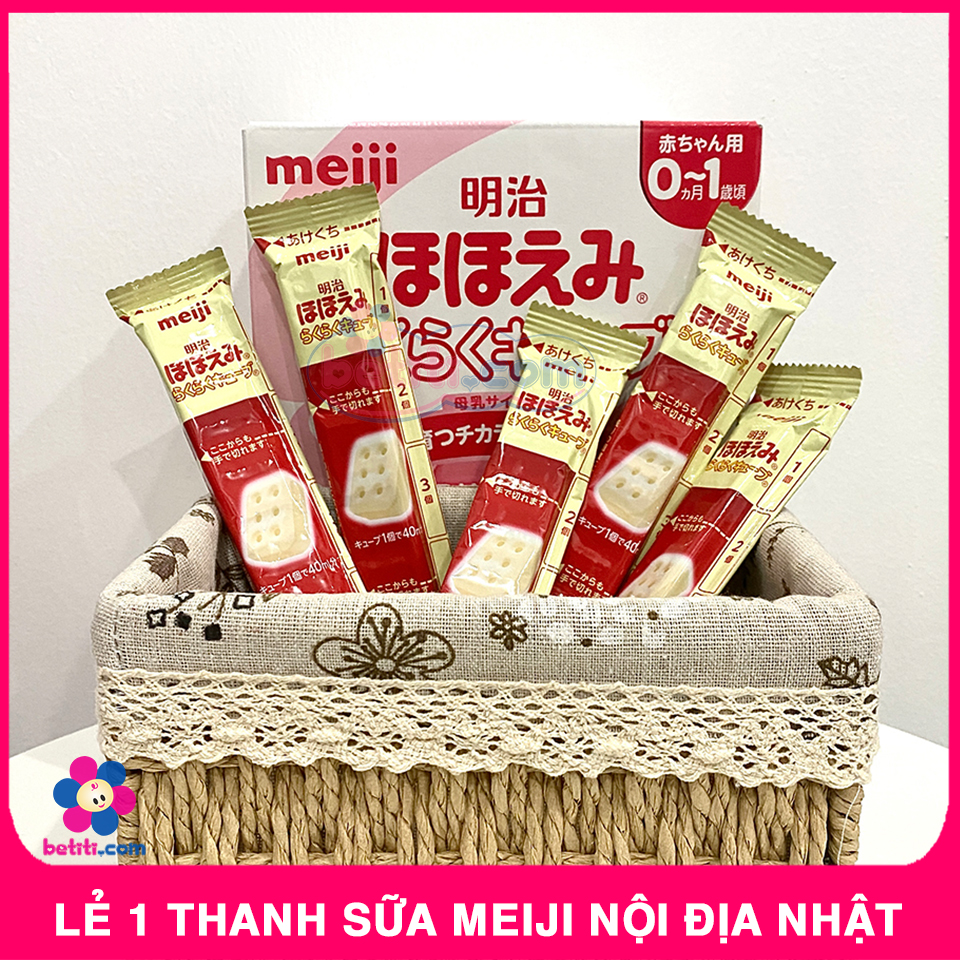 1 Thanh Sữa Meiji Thanh HÀNG NỘI ĐỊA NHẬT (5 viên/1 thanh) Giàu Dinh Dưỡng, Thơm Ngon Cho Cho Bé Từ 0-1 Tuổi - Sữa Tươi Thanh Trùng, Sữa Công Thức Sữa Meiji Thanh Số 0 BETITI SHOP